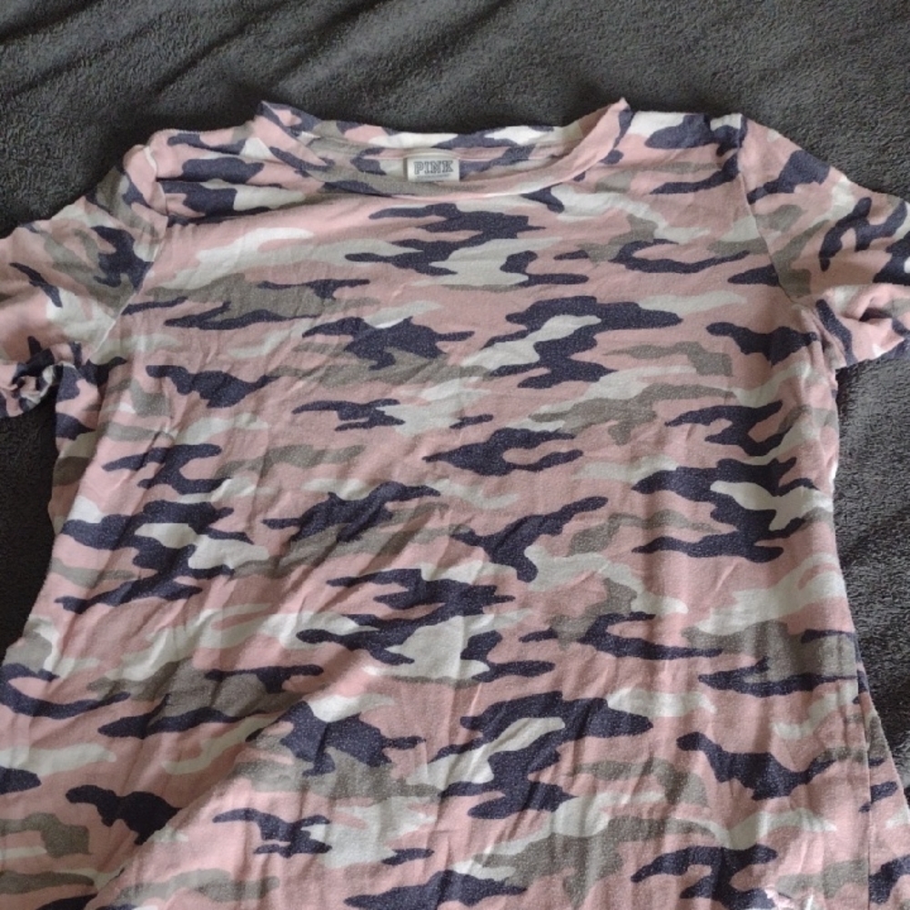 PINK Victoria's Secret Kids Pink Camo Tee